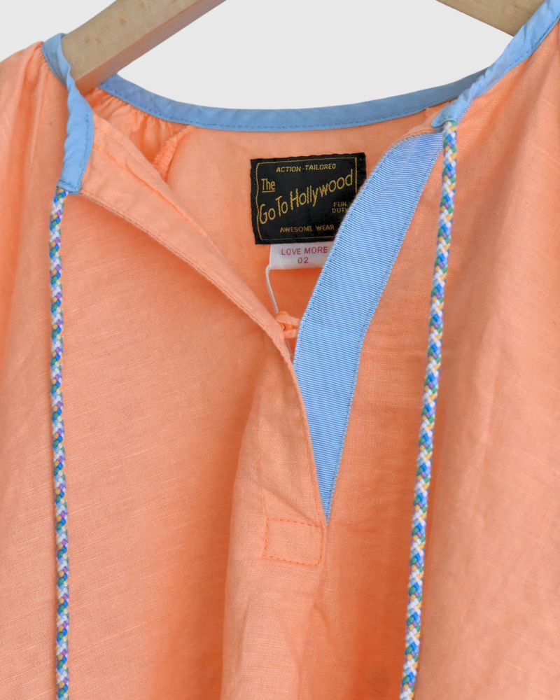 Floral Embroidery Blouse in Orange