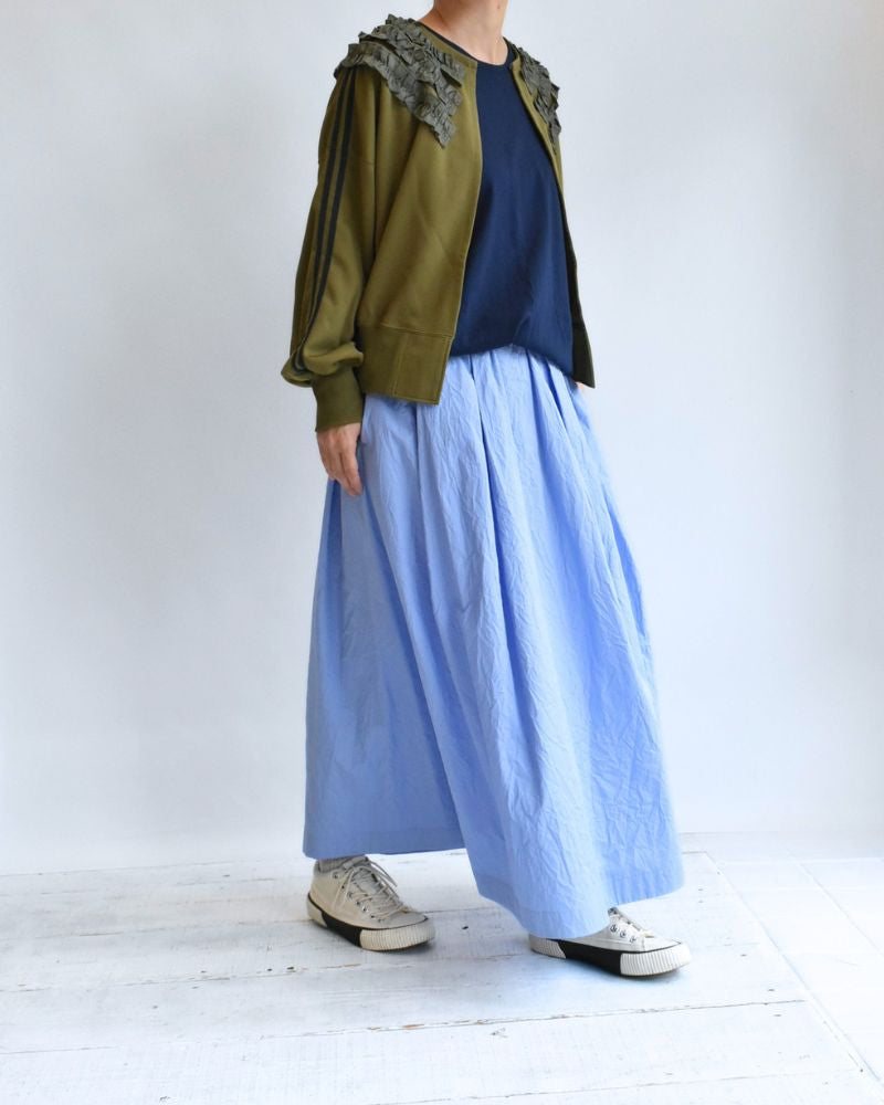 Track Frill Cardigan in Khaki