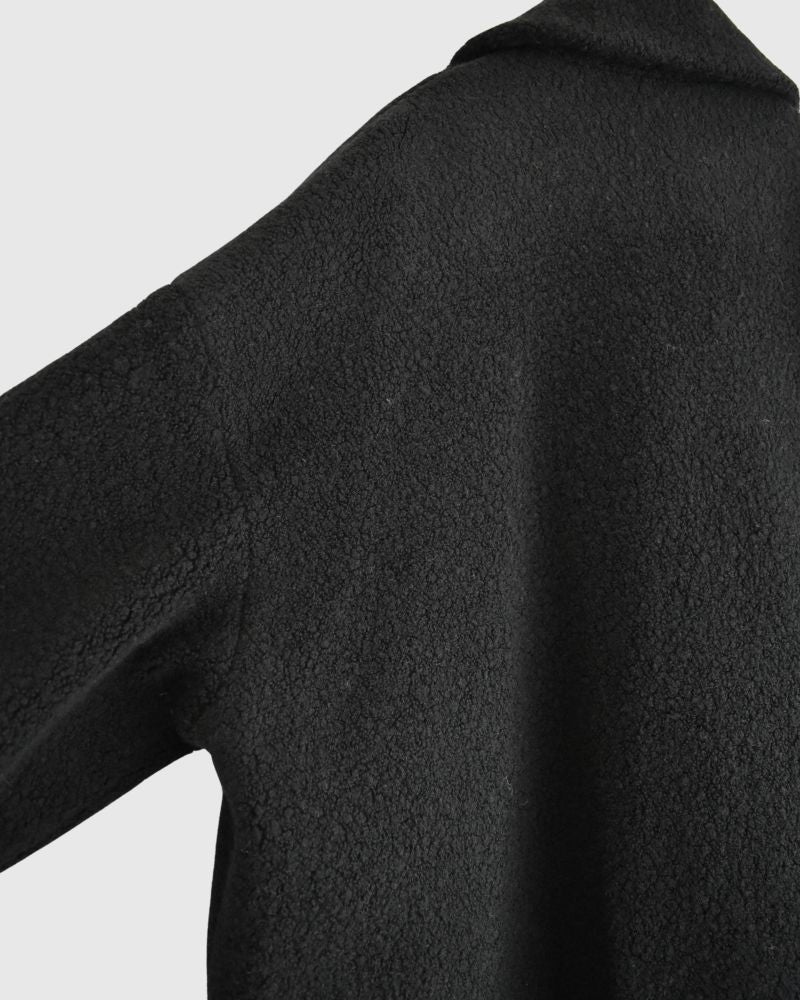 DOUBLE OVER COAT in Black