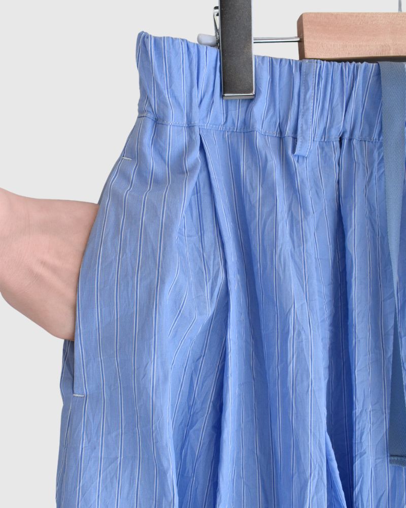 MIRA-CC Tuck Skirt in SaxStripe