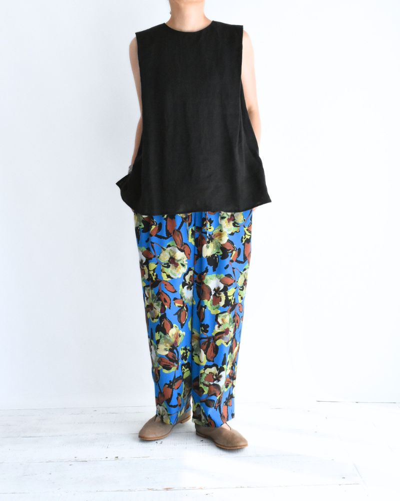 Ipeker Print Easy Pants in BlueBrown