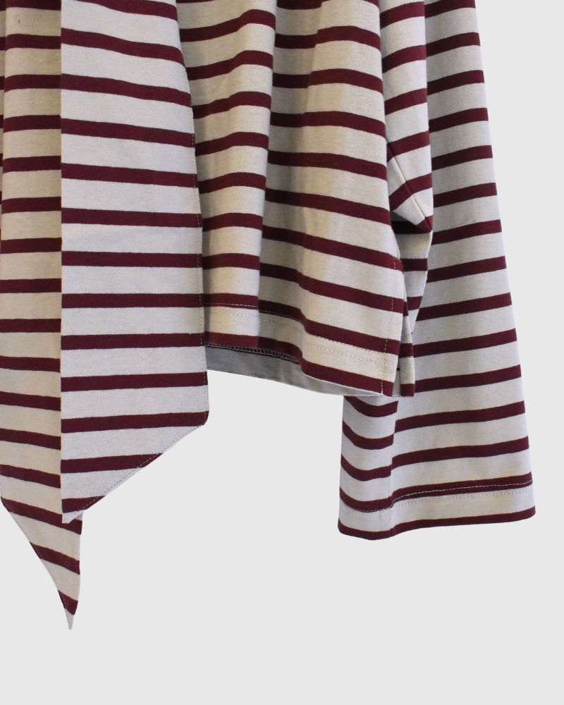 Taco Cotton Border Tie Royal in Beige/Bordeaux