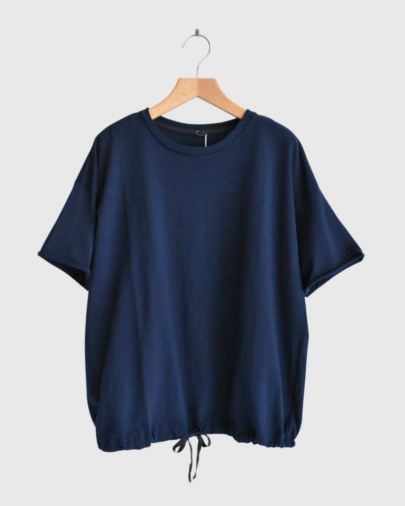 Cutoff Drawstring Tee in Navy