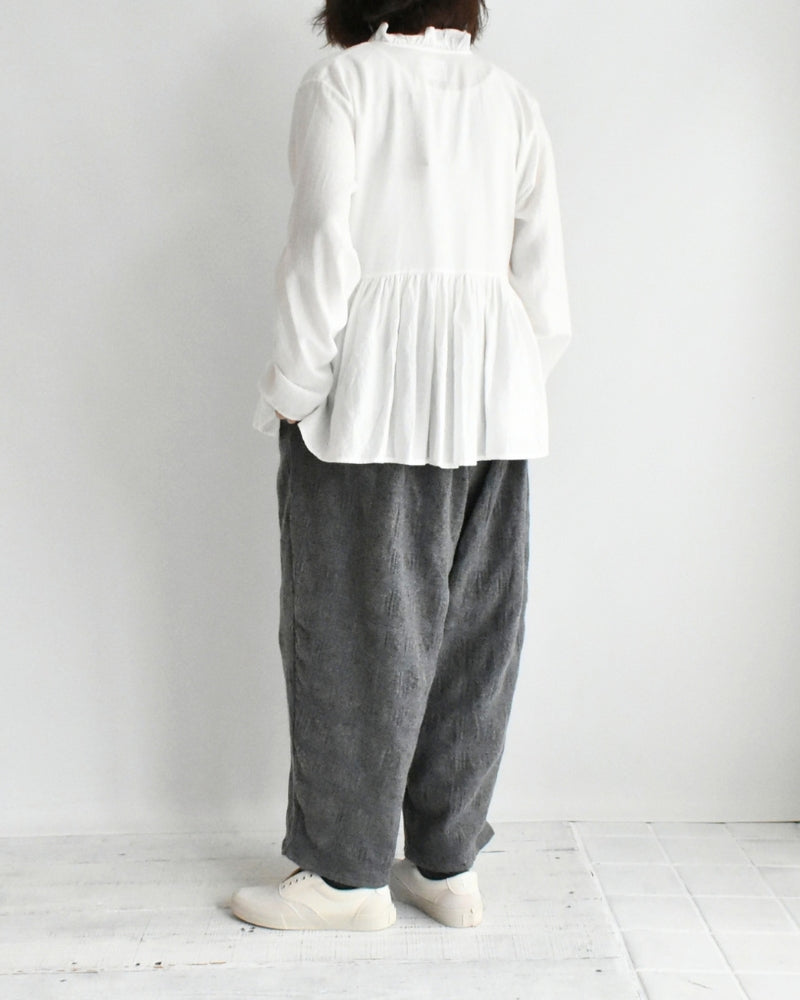 Wool Check Pants in Gray