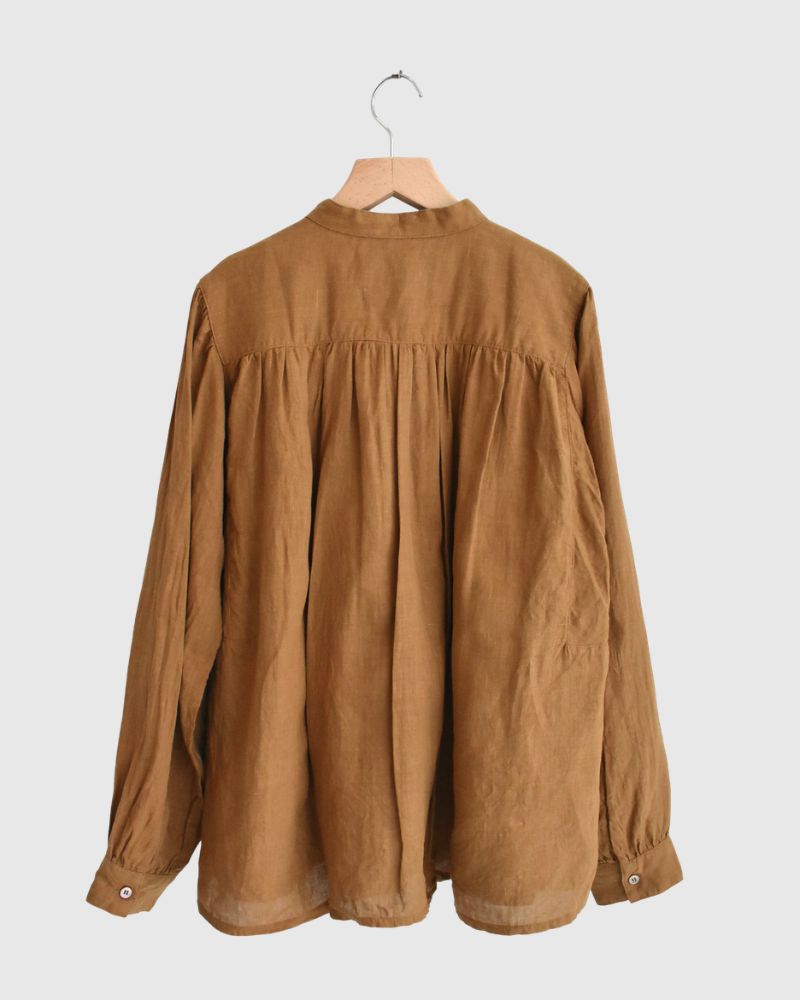 French Linen Shirt in Camel