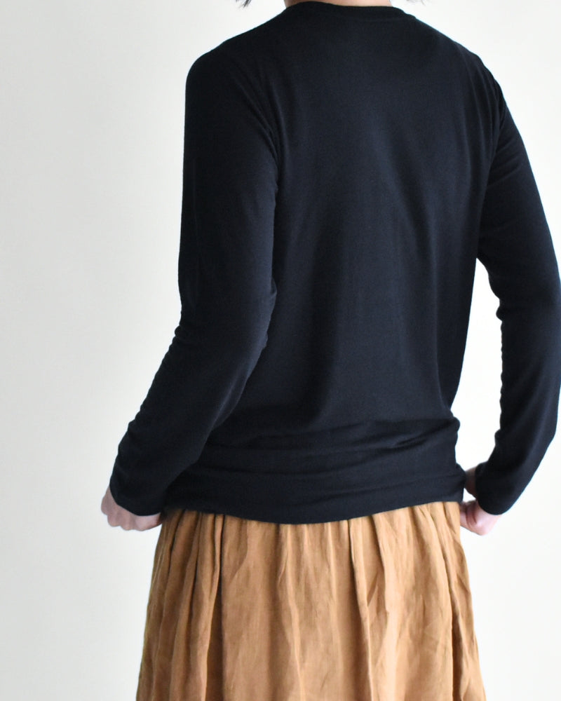 Sheer Jersey Crewneck in Navy