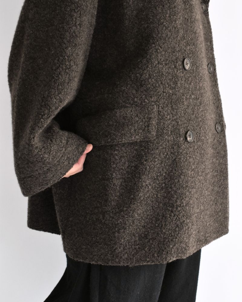 DOUBLE OVER COAT in DarkBrown