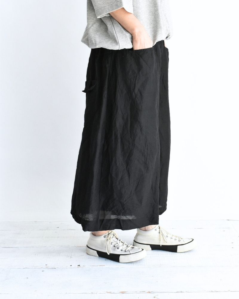 Handwoven Selvedge Cotton Linen Pants in Black