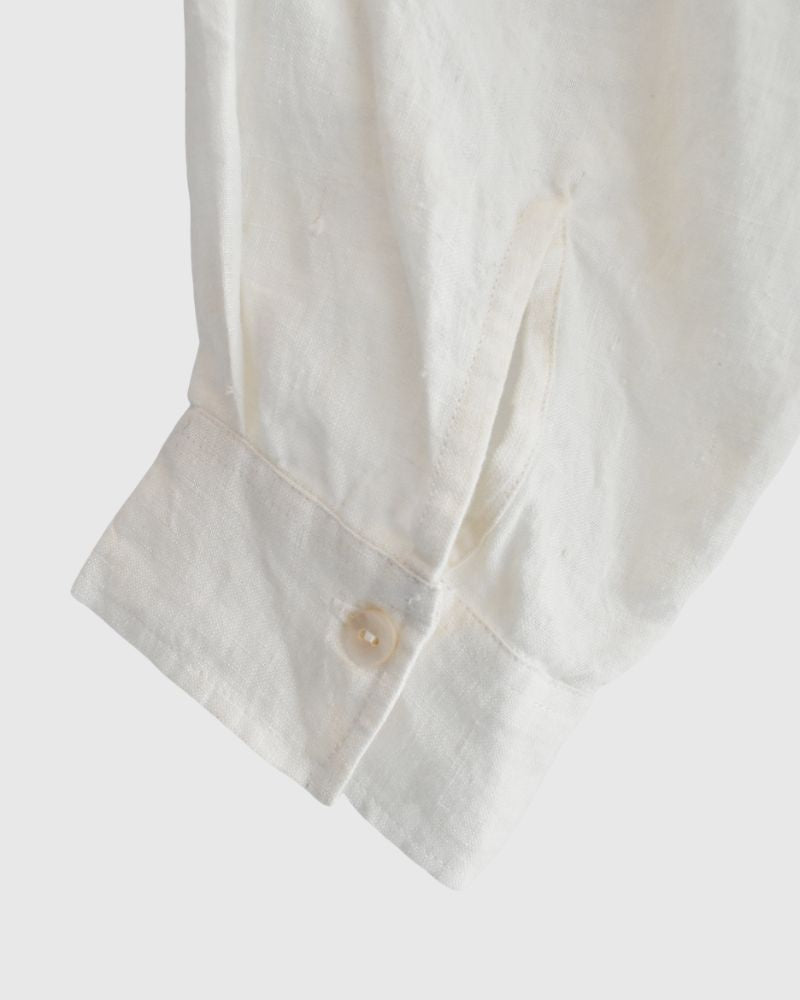 Handwoven 60×60 Linen Square Shirt in White