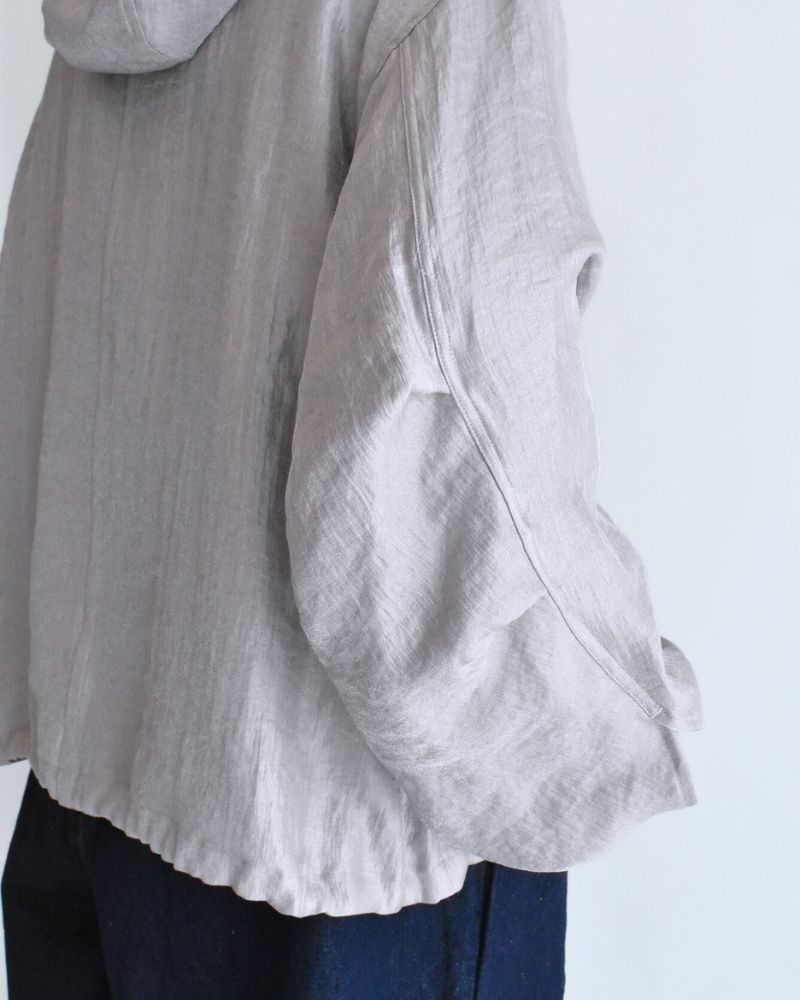 Shiny Hoodie Blouson in LightPurple