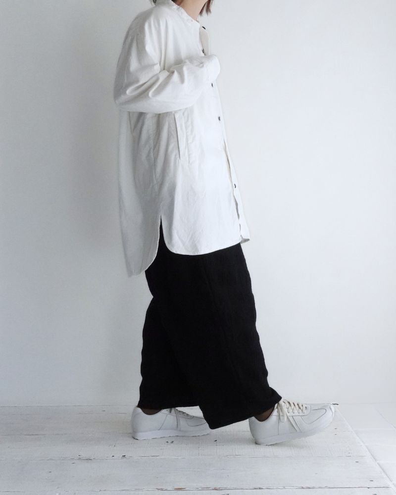 Stand Collar Shirt in White