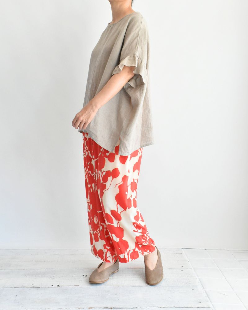 Frill Top Blouse in Natural