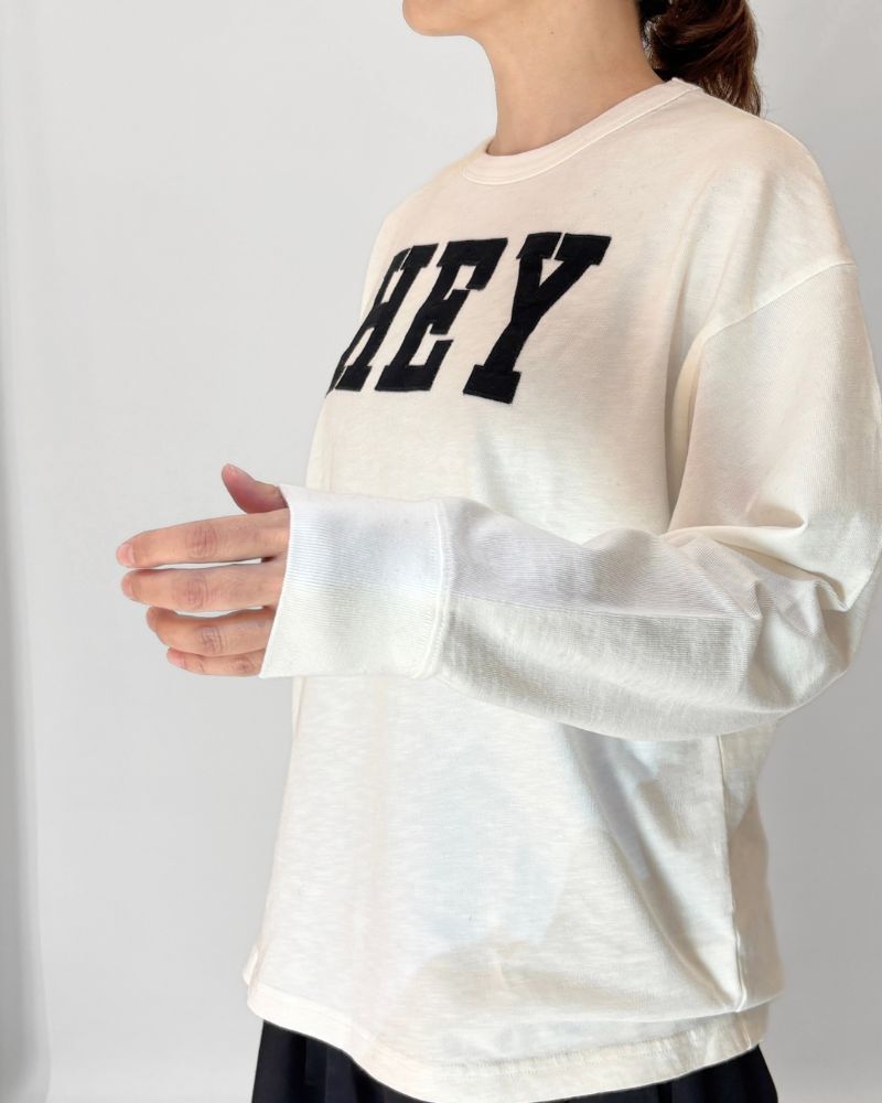 HEY Long Sleeve T-Shirt in White