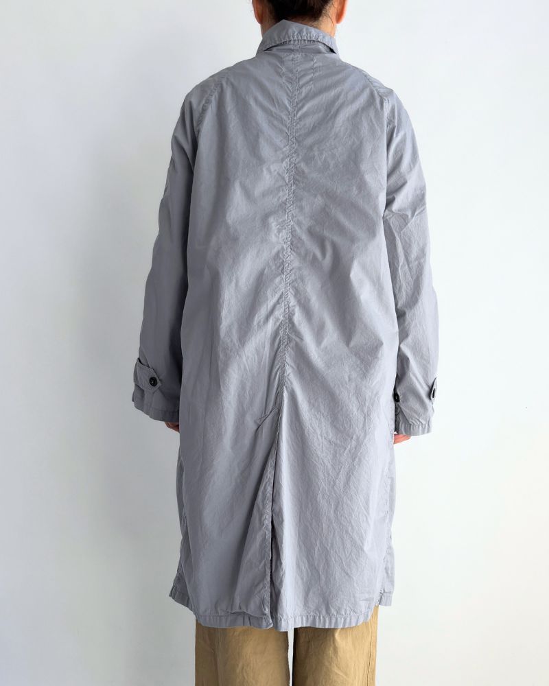 60s COTTON POPLIN OVERDYE BALMACAAN COAT in Blue