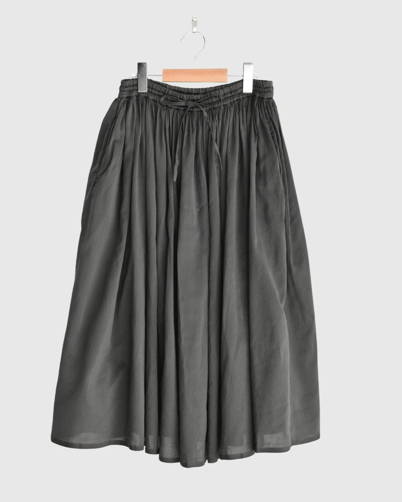 RAJASTHAN TUCK GATHERED SKIRT WITH LINING in Gray
