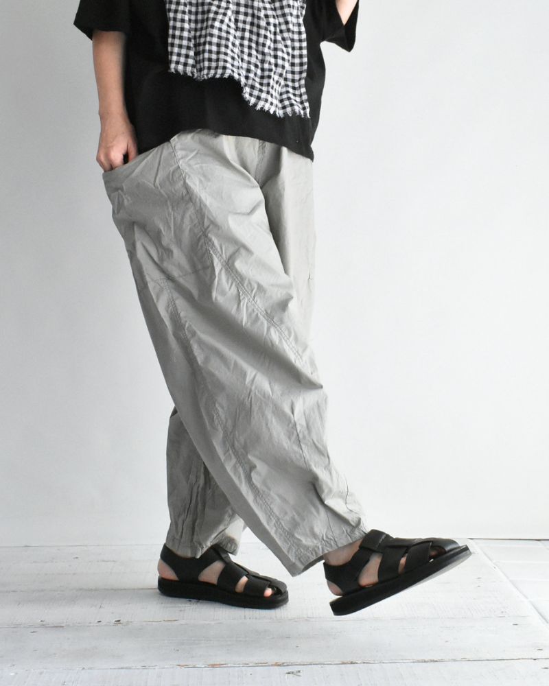 Typewriter Cotton Pants in Gray
