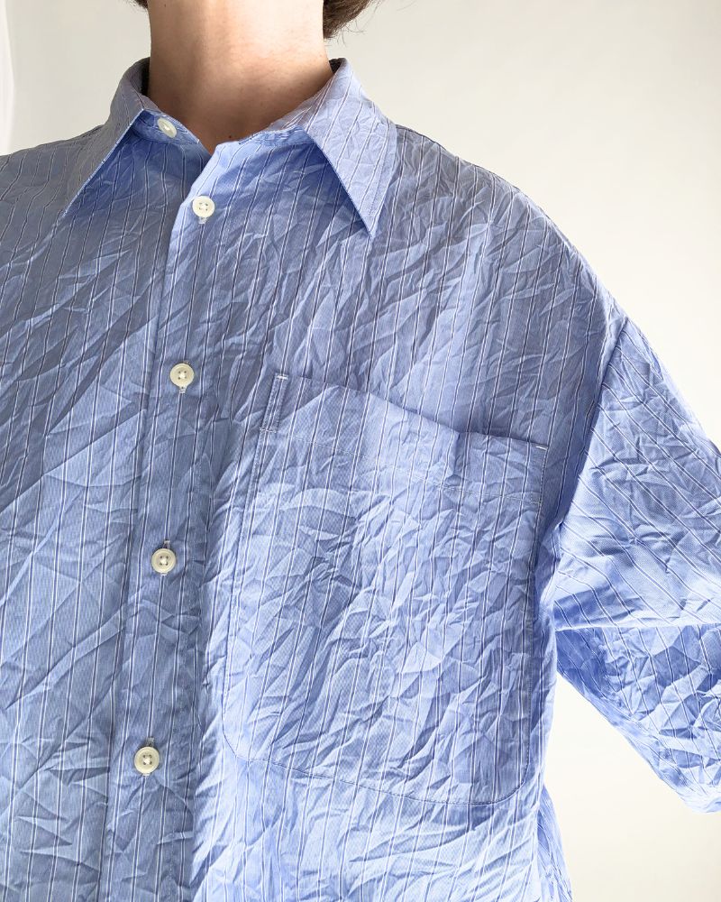 CLEA-CC 2-Way Regular Collar Shirt in SaxStripe