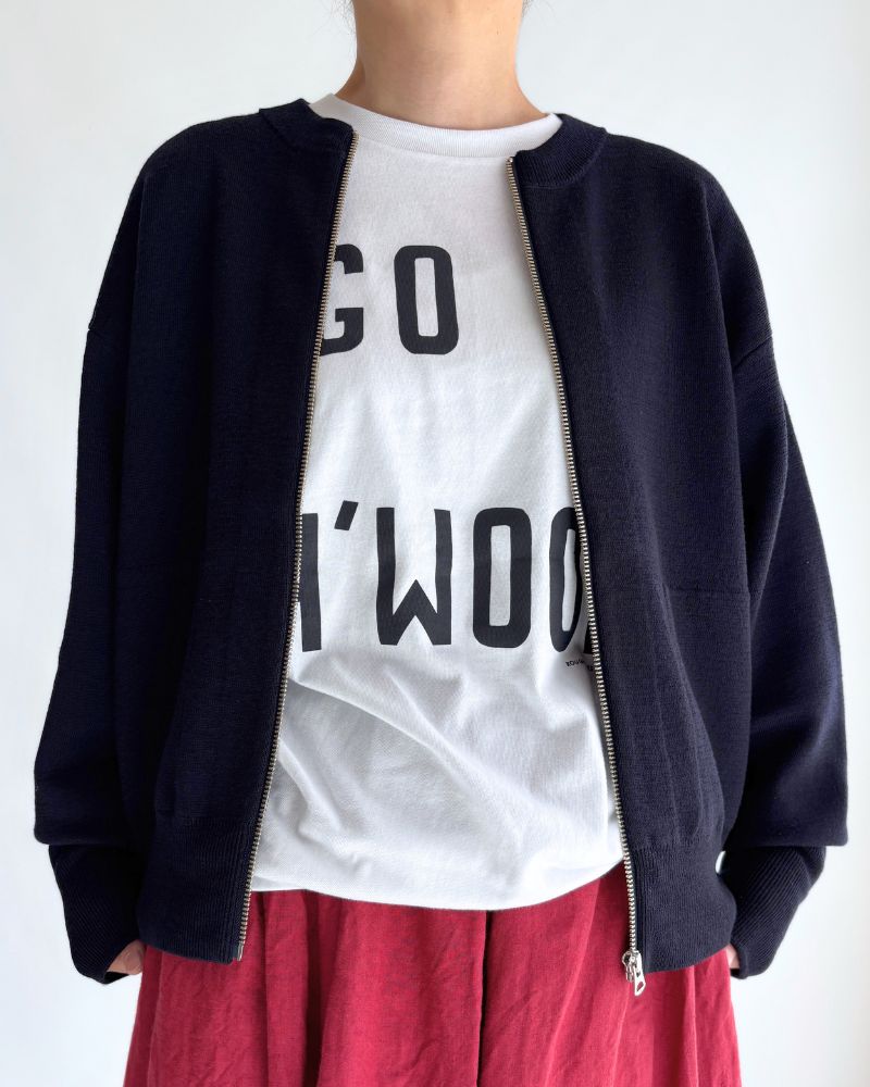 Merino Zip Liner Jacket in Navy