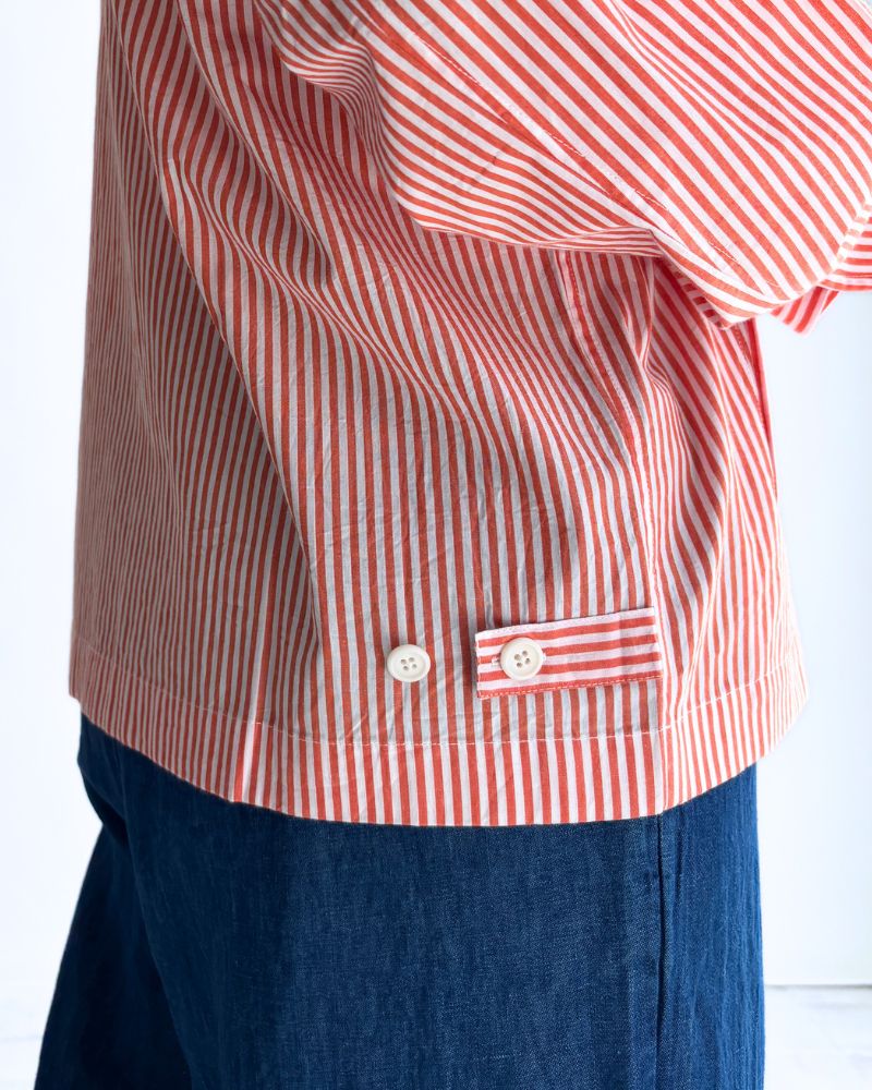 POPLIN STRIPE DRIZZLER JACKET in OrangeStripe