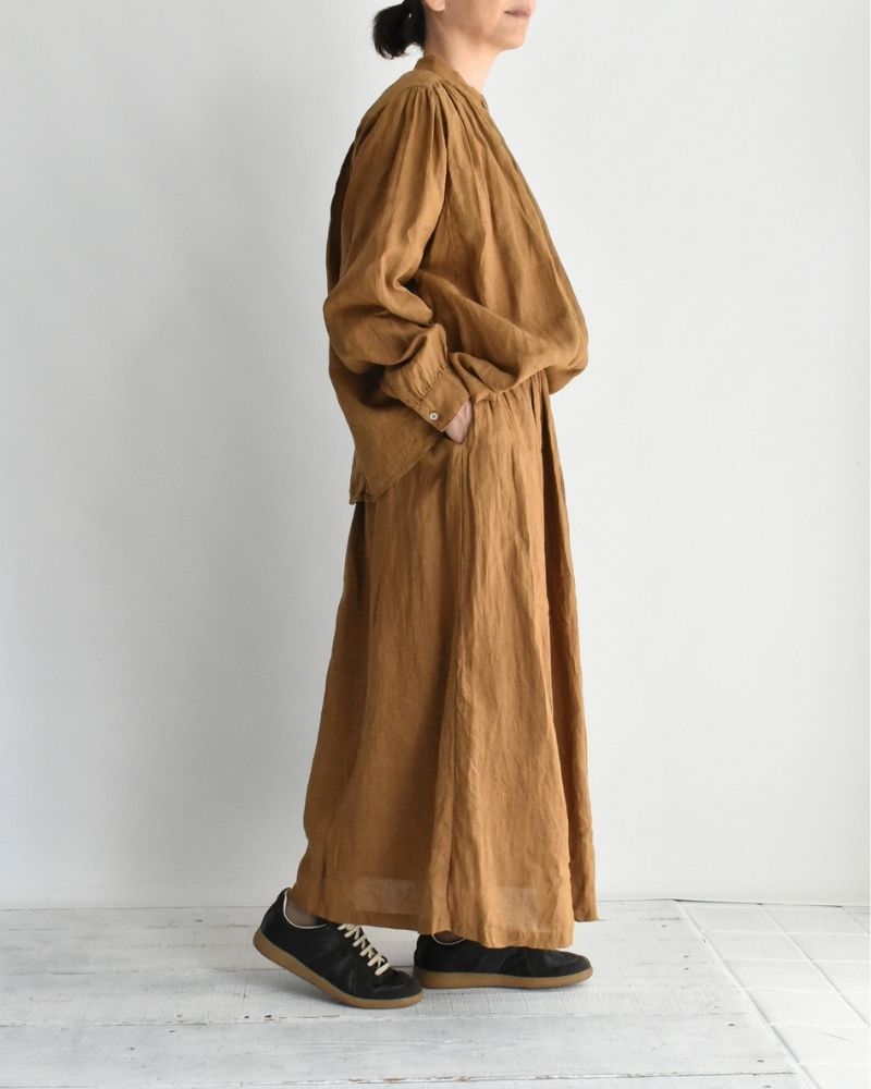 French Linen Shirt in Camel