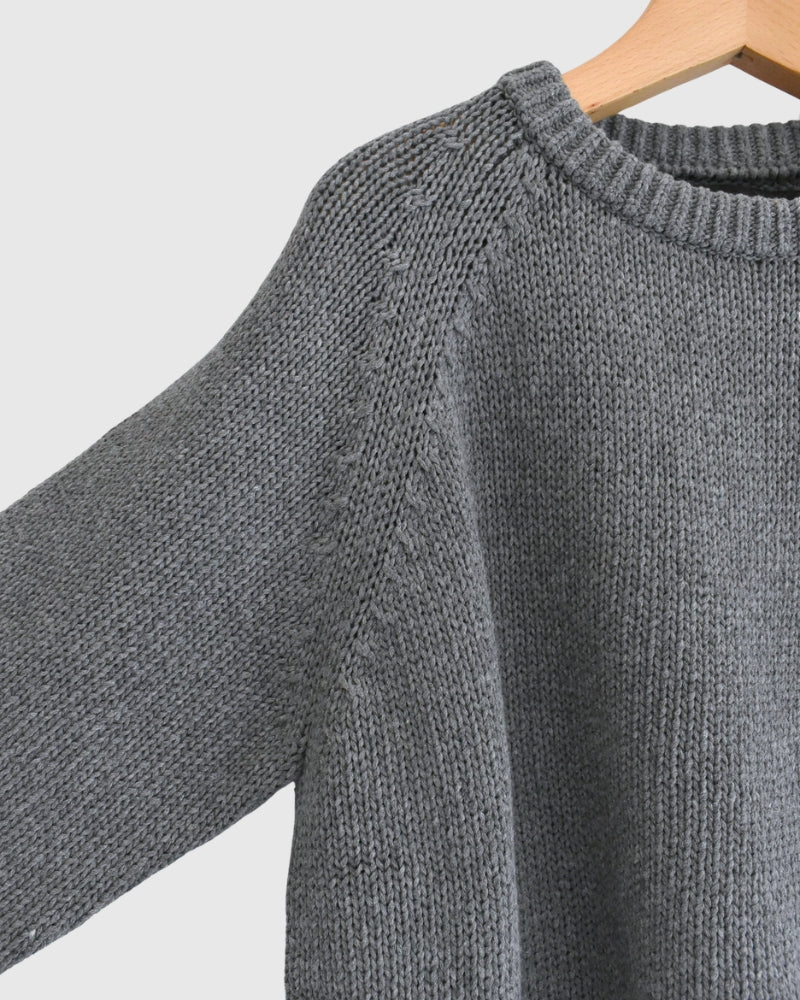 Raglan Pullover Knit in Gray