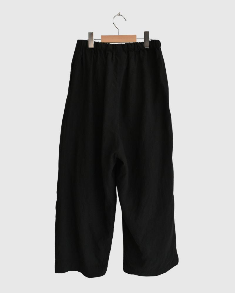 French Linen Wide Pants in Black