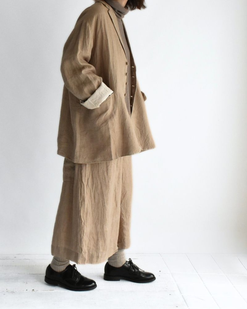 Handwoven 40 Linen Jacket in Beige