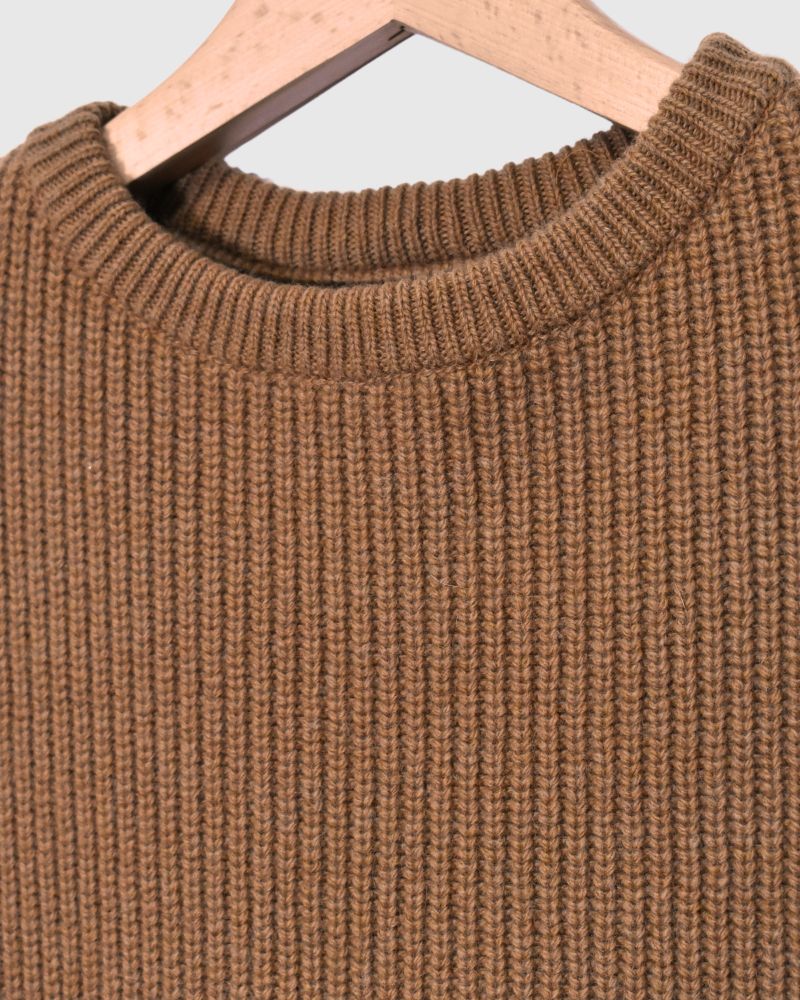 JAPAN RIDGE KNITTING VEST in Camel