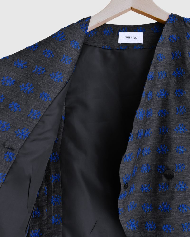 Jacquard Asymmetry Vest in Charcoal