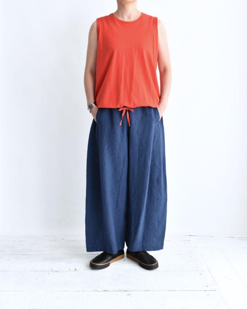 Sleeveless Drawstring T-shirt Orange