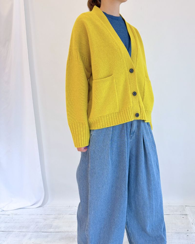 JANE V-neck Cardigan in Yellow