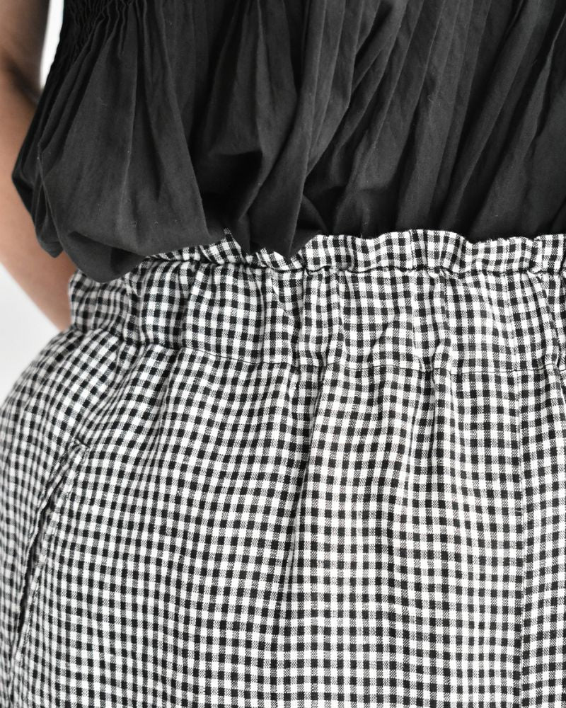 Easy Wide Pants (LINEN) in Black/White
