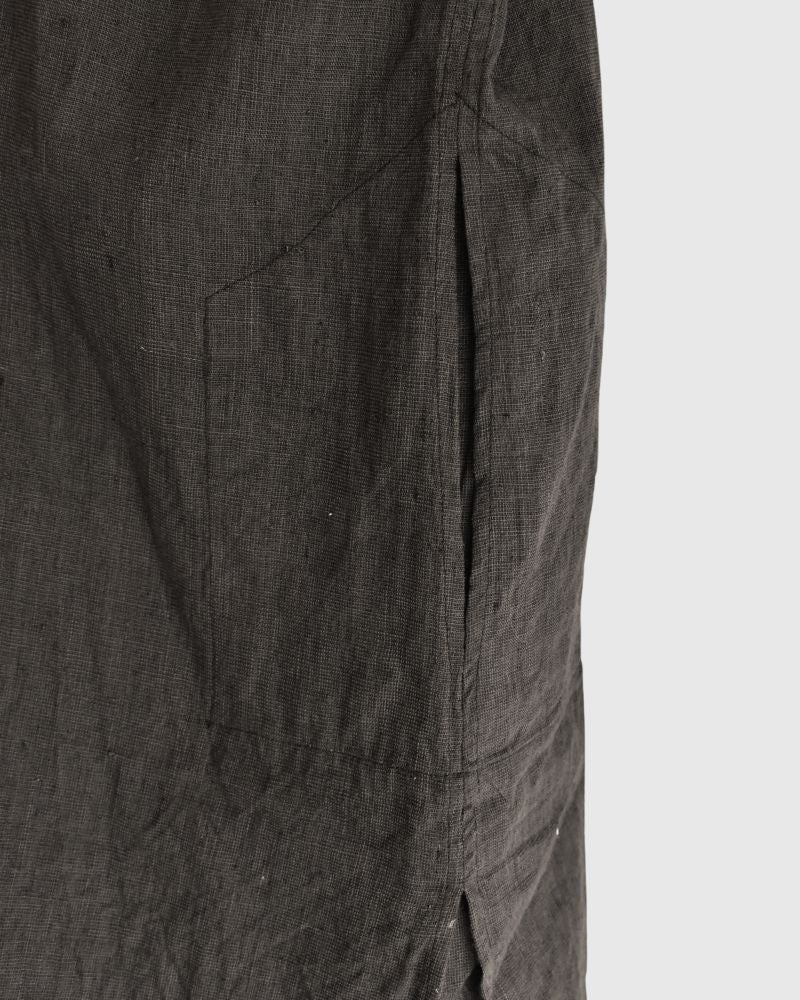 Hand Span Cotton Linen Kameez Tunic in DarkBrown