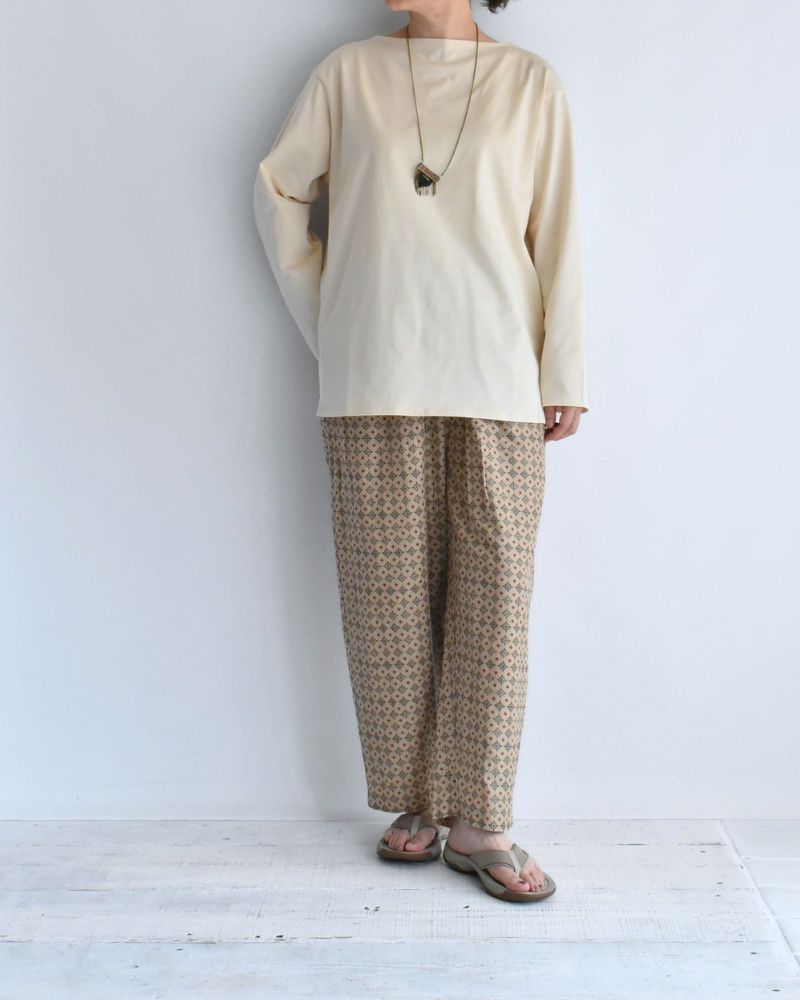 Giza Cotton Basque T-Shirt in Ivory