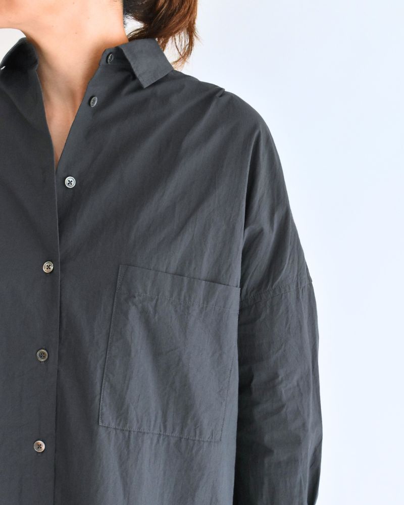 Tuck Cocoon Shirt in Gray