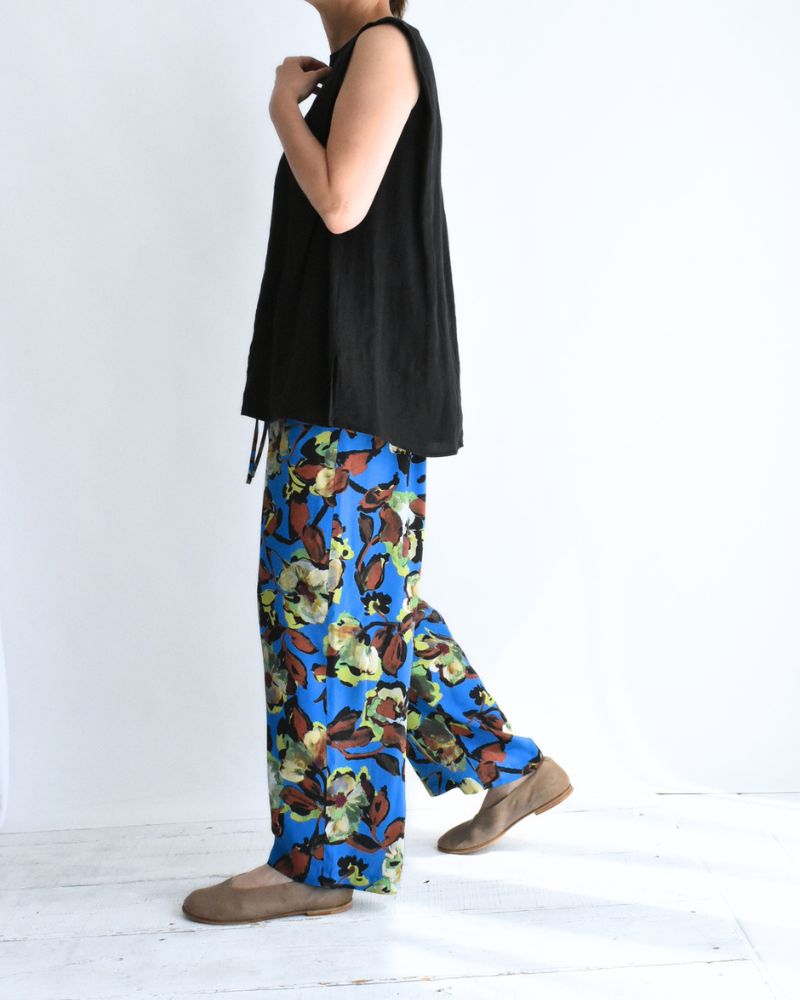 Ipeker Print Easy Pants in BlueBrown