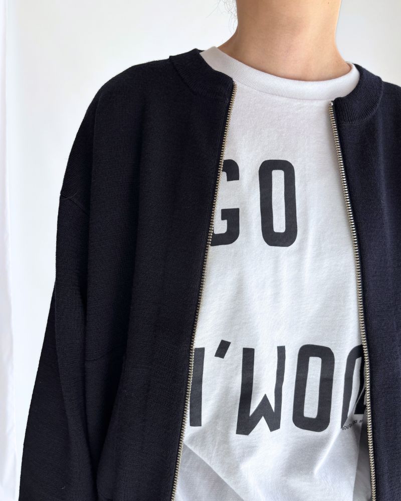 Merino Zip Liner Jacket in Navy