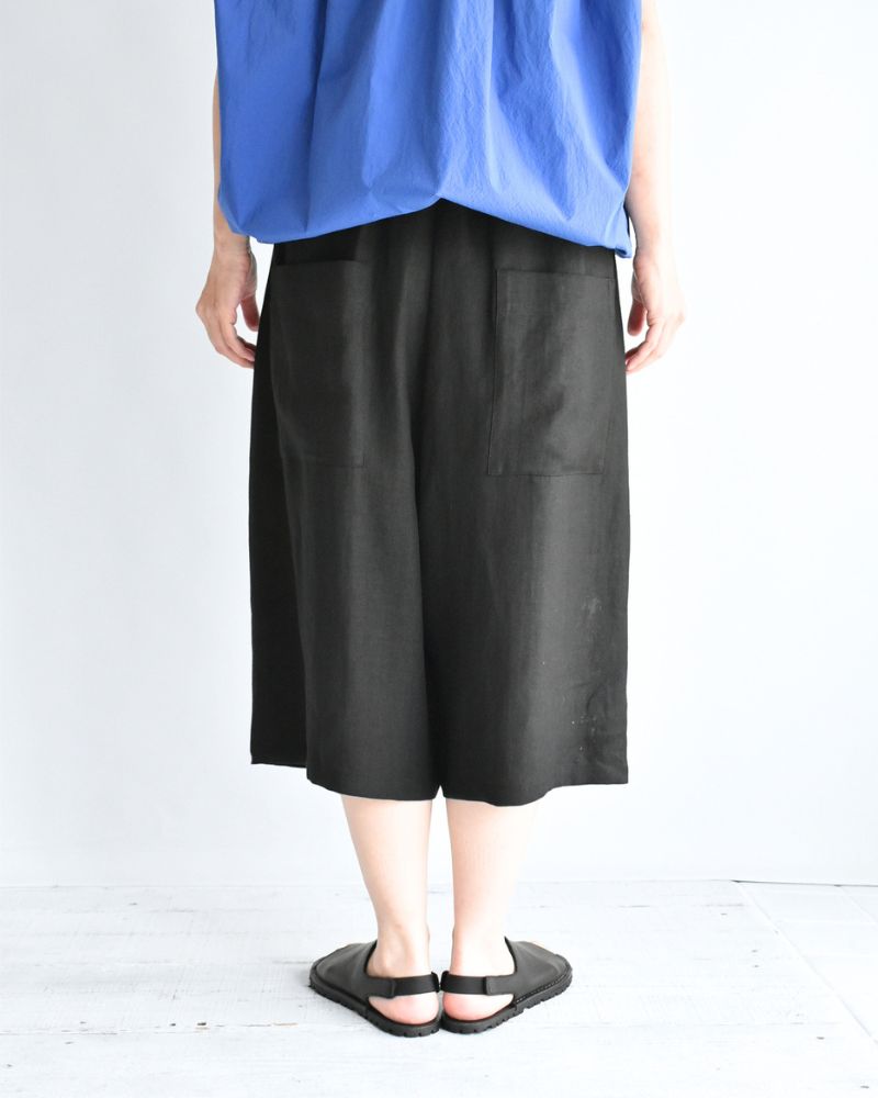 Sarrouel Wide Short Length Pants in Black
