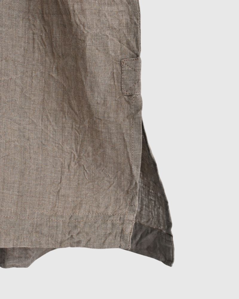 Handwoven 60x60 Linen Pullover Shirt in Beige