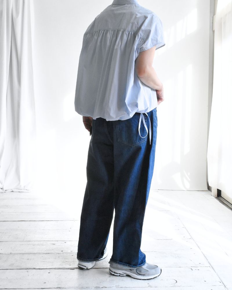 Wide Denim Pants in Indigo