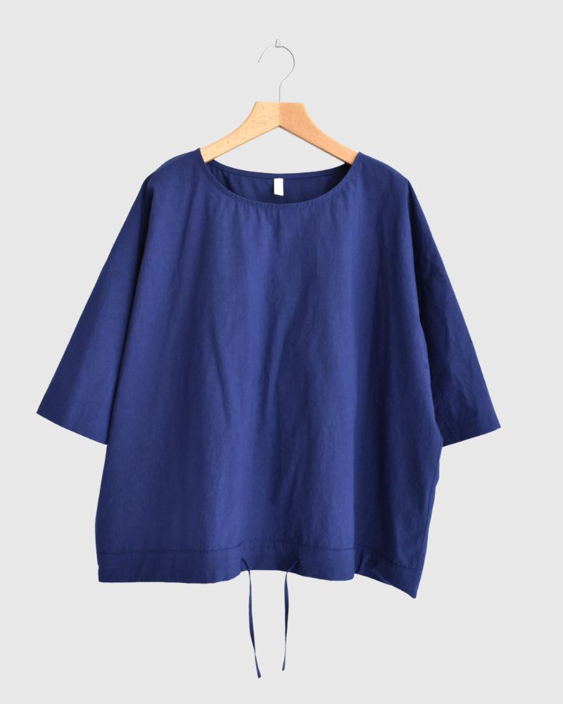 Drawstring Pullover in Blue
