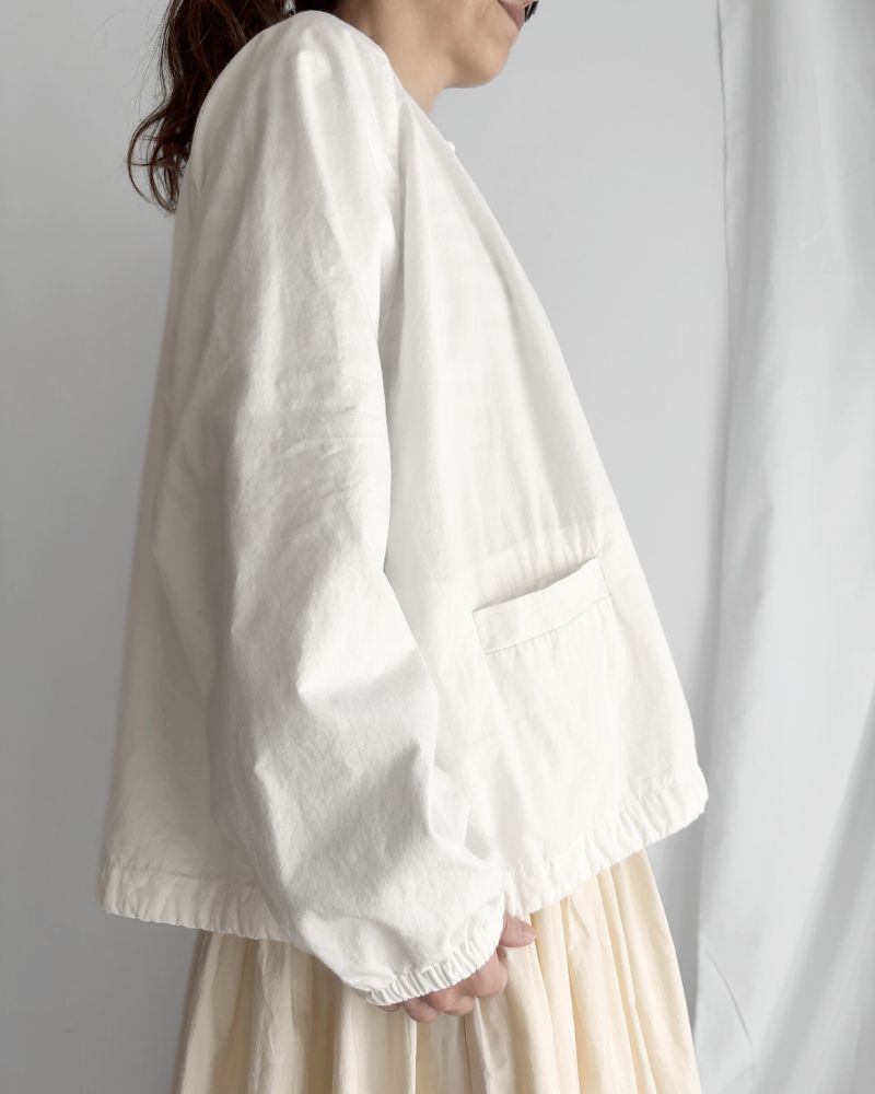 40s ORGANIC POPLIN RAGLAN STRING JACKET in White