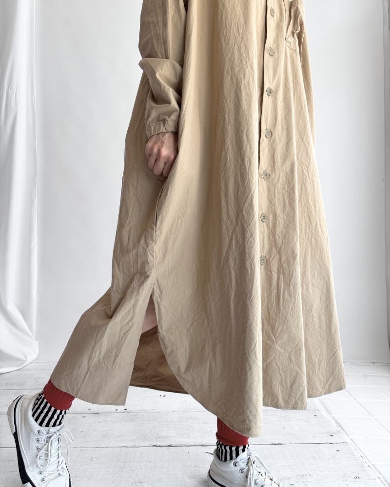 Hooded Coat Dress in Beige