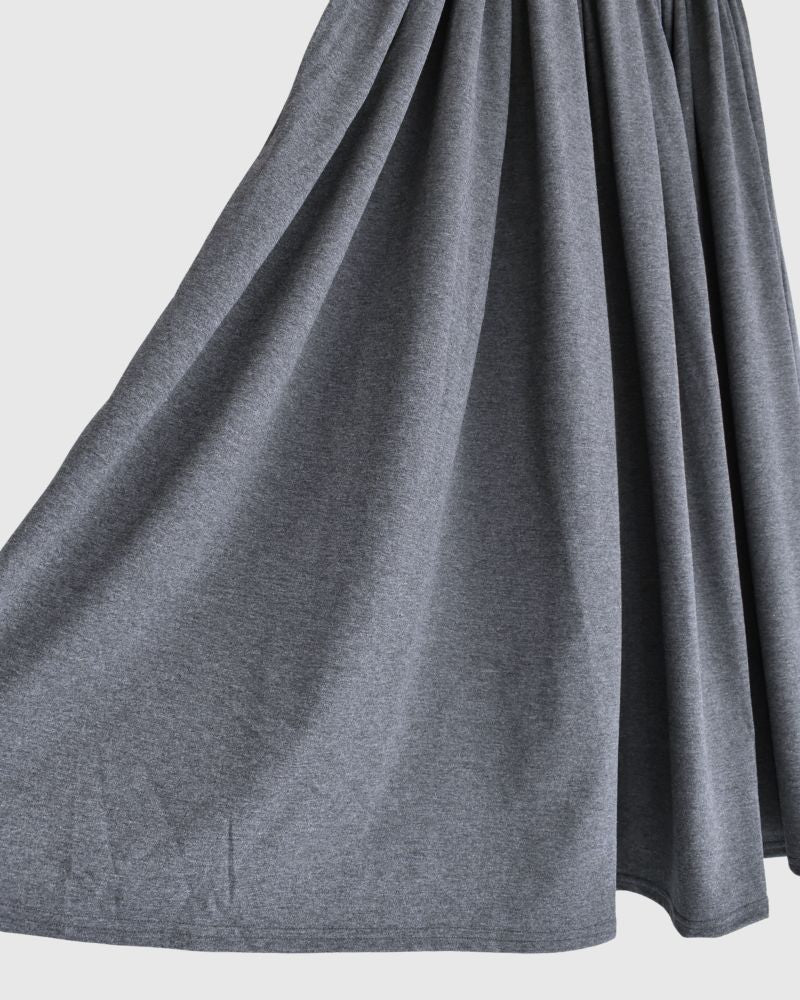 UV Protection Gathered Skirt in Charcoal