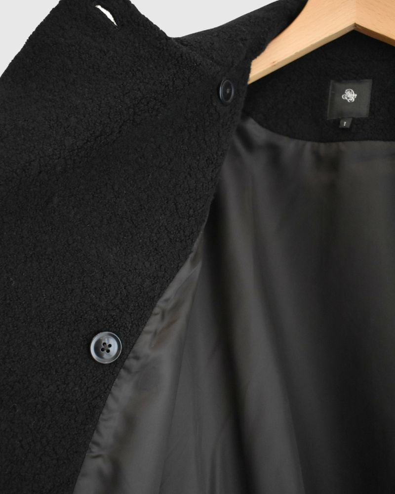 DOUBLE OVER COAT in Black
