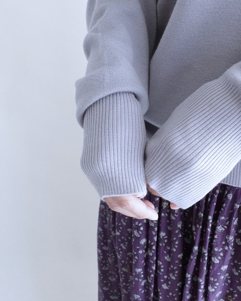 Deep V-Neck Sweater in Gray