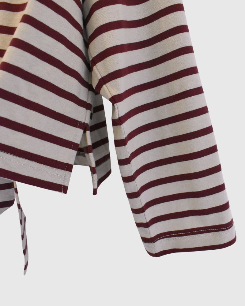 Taco Cotton Border Tie Royal in Beige/Bordeaux