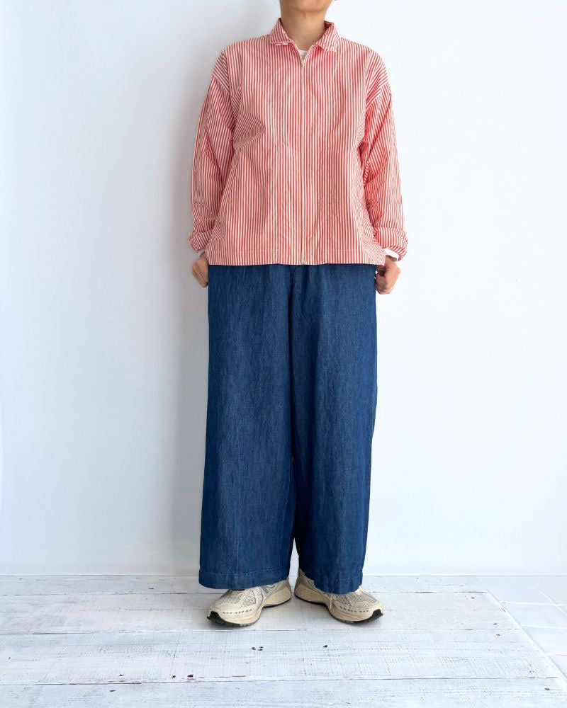 POPLIN STRIPE DRIZZLER JACKET in OrangeStripe