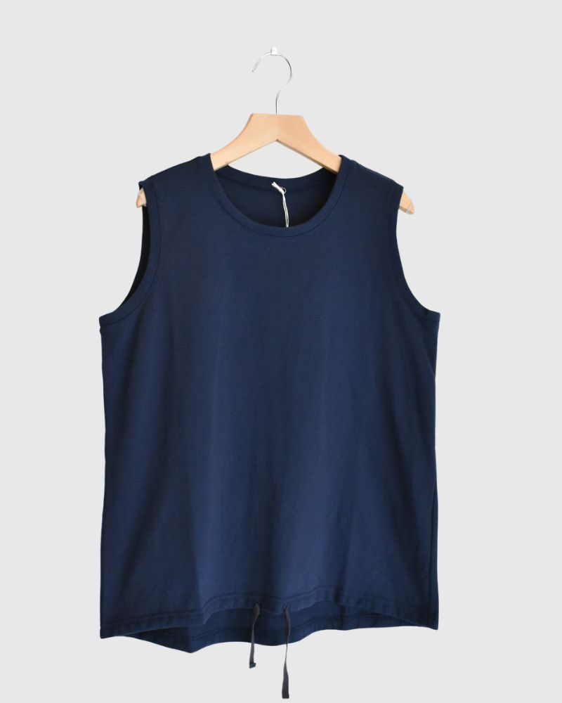 Sleeveless Drawstring T-shirt Navy
