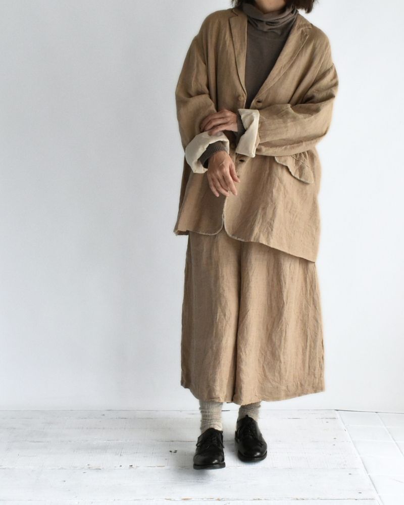 Handwoven 40 Linen Jacket in Beige